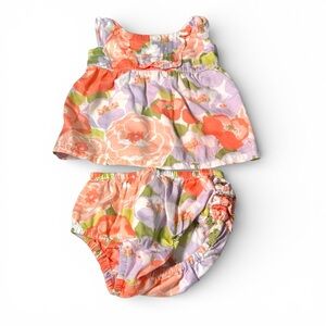 Janie and Jack Floral Top & Bloomers Set 3–6M Peach Purple